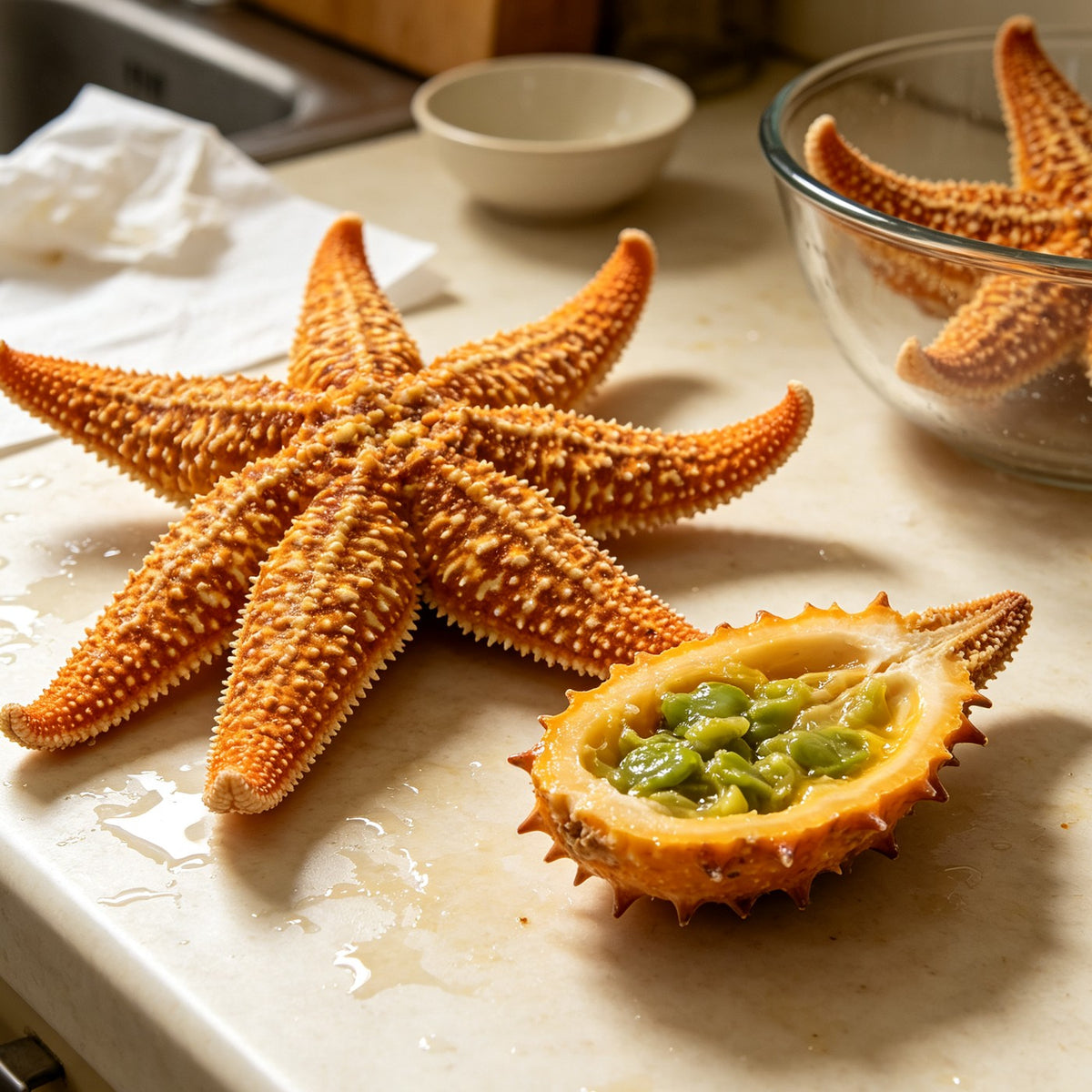 Fresh Starfish with Unique Filling